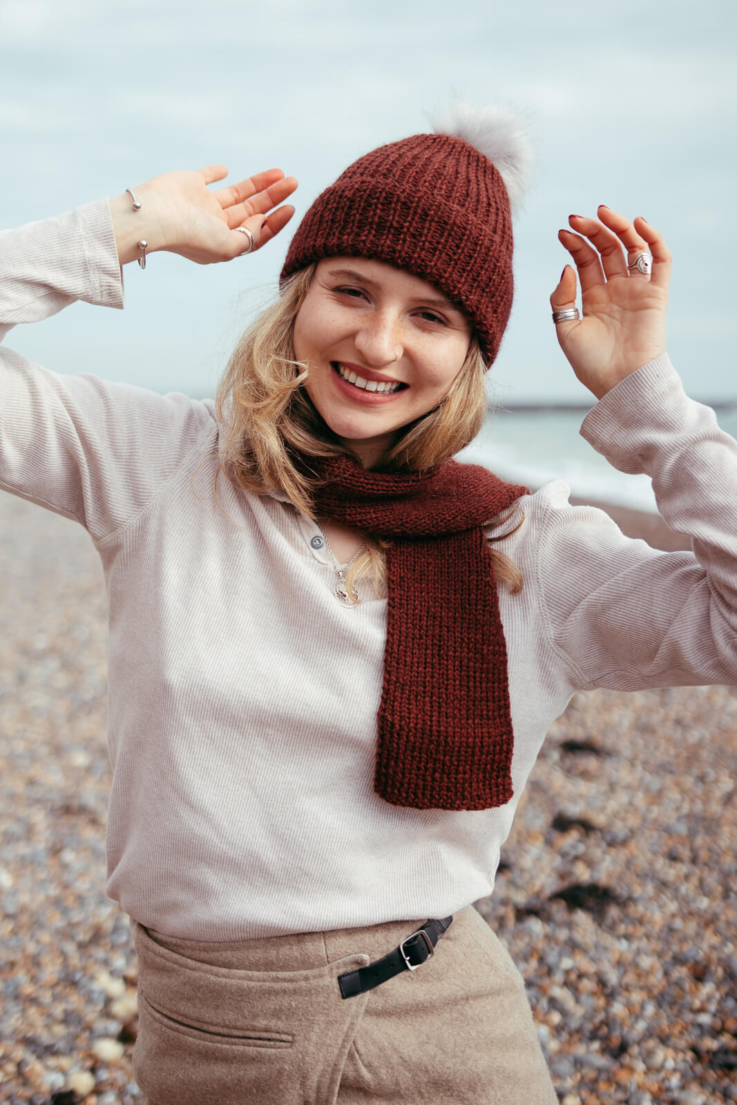 Knit Kit - Ribbed Hat and/or Scarf Set