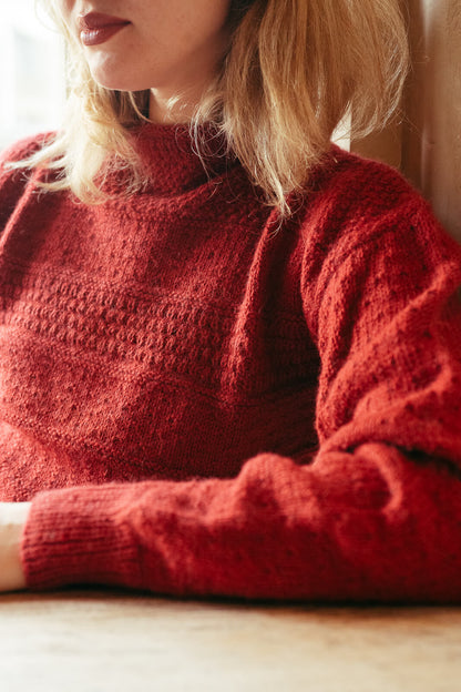 Gorgeous Alpacas Sampler Sweater available as a digital download as a pattern or as a kit with softest alpaca wool