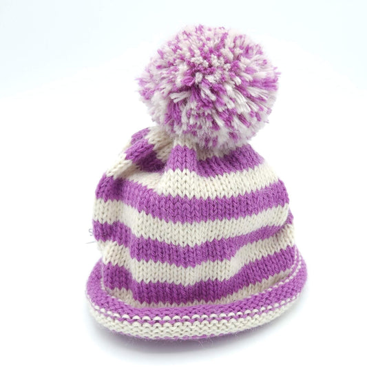 Bespoke Hat for Newborn to 3-years old - Lilac and Off-White