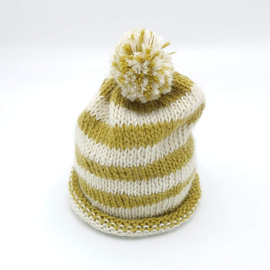 Bespoke Hat for Newborn to 3-years old - Mustard and Off-White